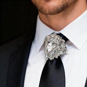 Majestic Lion Head Pin | Vintage Regal Style Lion King Brooch